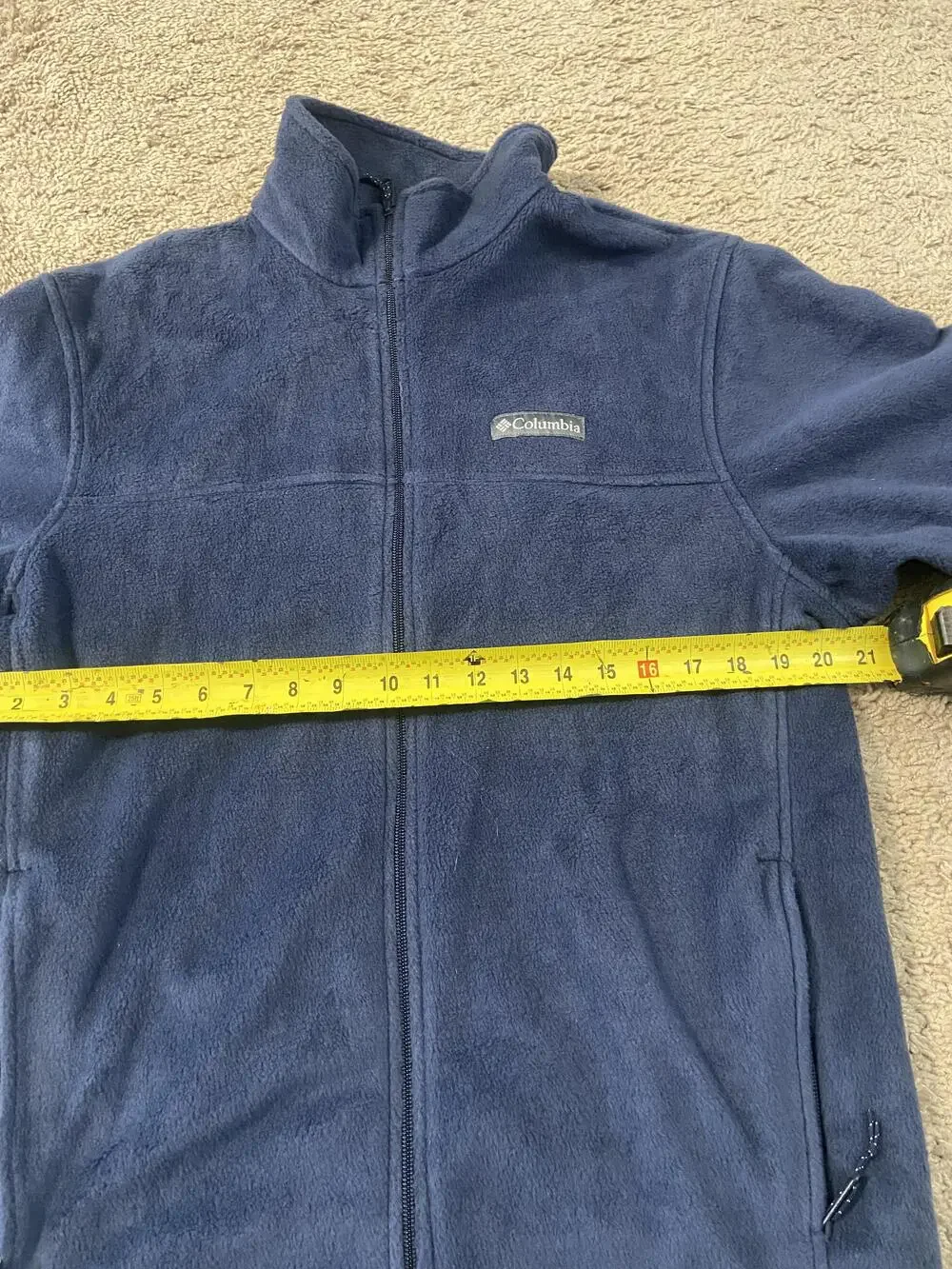 Columbia Fleece Jacket Mens Medium Blue Full Zip Outdoors Warm Layer Pullover